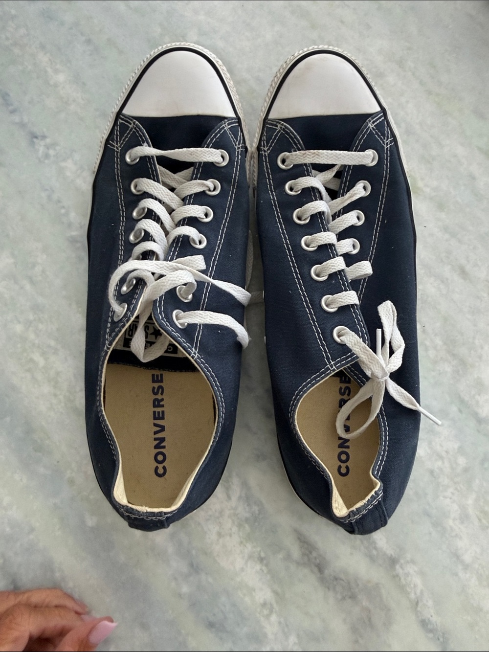 Converse Navy Canvas Low-Top Sneakers with White Accents